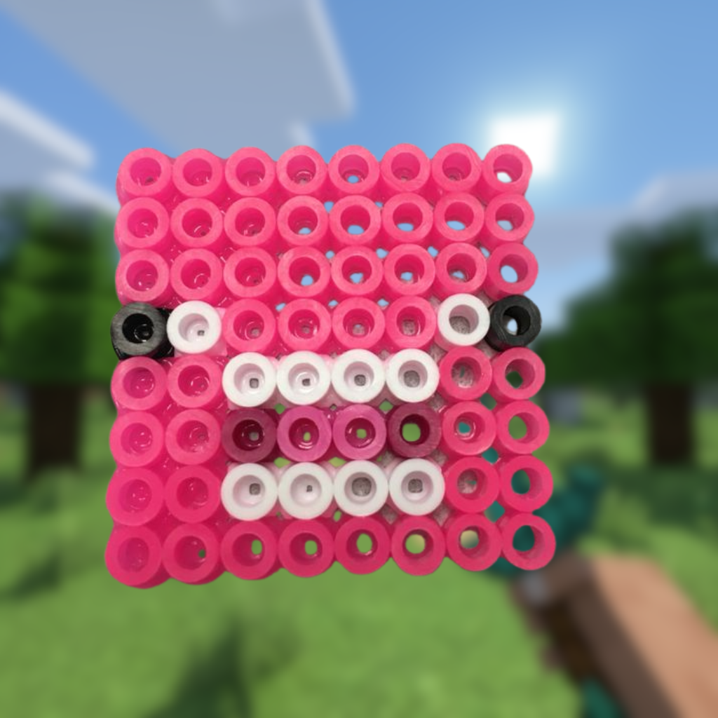 Pig Minecraft pärlplatta rosa gris