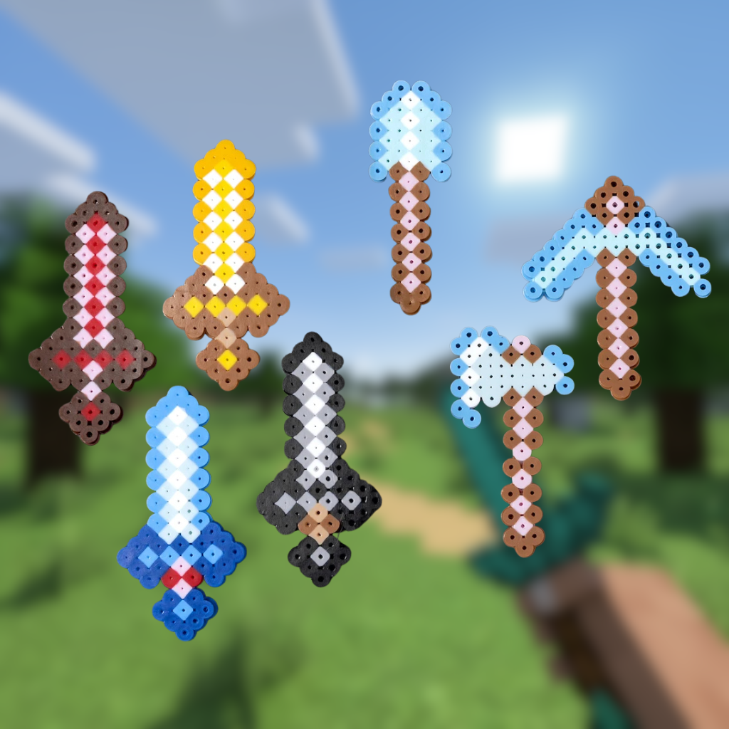 Minecraft vapen svärd yxa pärlplatta